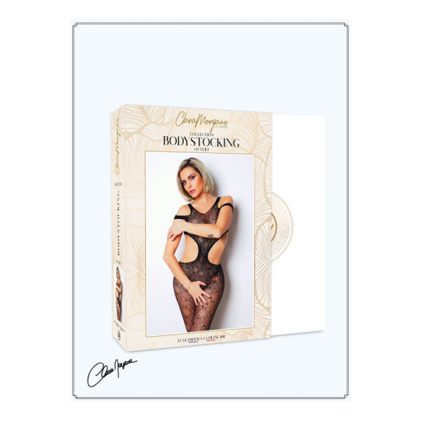 Body noir avec ouverture sexy - Le Numéro 3 - Collection Bodystocking 